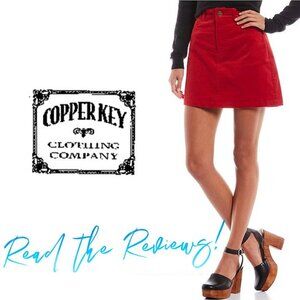 🎩🗝️ NWT $49 Copper Key High-Rise Velveteen Mini Skirt - Multiple Sizes